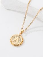 Fashion Copper Plated 18k Gold Letters A Double Sided Pendant Necklace Wholesale main image 3
