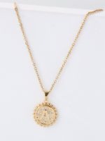 Fashion Copper Plated 18k Gold Letters A Double Sided Pendant Necklace Wholesale main image 4