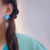 Fashion Blue Earrings Flowers Geometric Earrings Simple Alloy Stud Earrings main image 4