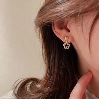 Fashion Diamond Flower Earrings Simple Contrast Color Drop Earrings main image 3