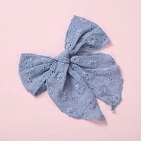 Fashion Hollow Embroidered Children's Hairpin Big Bow Hair Clip Wholesale sku image 3