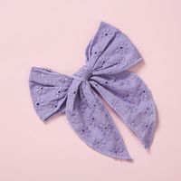 Fashion Hollow Embroidered Children's Hairpin Big Bow Hair Clip Wholesale sku image 5