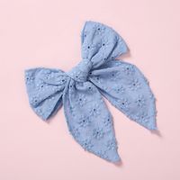 Fashion Hollow Embroidered Children's Hairpin Big Bow Hair Clip Wholesale sku image 7