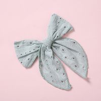 Fashion Hollow Embroidered Children's Hairpin Big Bow Hair Clip Wholesale sku image 8