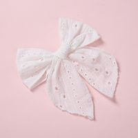 Fashion Hollow Embroidered Children's Hairpin Big Bow Hair Clip Wholesale sku image 11