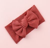 Knitted Sunken Stripe Hair Band Solid Color Bow Knot Stretch Sunken Stripe Knitted Fabric Sewing Hair Band 1 Piece sku image 14