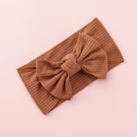 Knitted Sunken Stripe Hair Band Solid Color Bow Knot Stretch Sunken Stripe Knitted Fabric Sewing Hair Band 1 Piece sku image 21