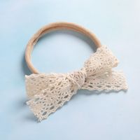 Little Cute Lace Bow Soft Seamless Nylon Elastic Baby Headband sku image 1