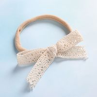 Little Cute Lace Bow Soft Seamless Nylon Elastic Baby Headband sku image 4