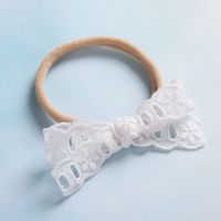 Little Cute Lace Bow Soft Seamless Nylon Elastic Baby Headband sku image 5