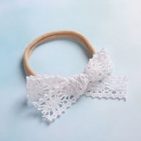 Little Cute Lace Bow Soft Seamless Nylon Elastic Baby Headband sku image 6