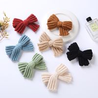 Autumn And Winter New Children's Headwear 10.5*7cm Girls Wool Bow Hairpin sku image 8