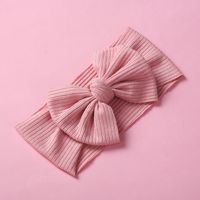 Knitted Sunken Stripe Hair Band Solid Color Bow Knot Stretch Sunken Stripe Knitted Fabric Sewing Hair Band 1 Piece sku image 4