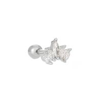 Vintage Micro-set Zircon Papillon Fleur Plume Coeur Cuivre Vis Boucles D'oreilles sku image 34