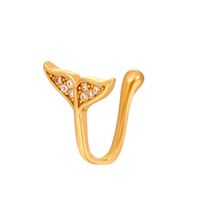 U-shaped Rabbit Spider Butterfly Copper Inlaid Zircon Nose Ring Piercing-free Jewelry sku image 16