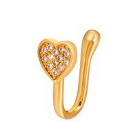 U-shaped Rabbit Spider Butterfly Copper Inlaid Zircon Nose Ring Piercing-free Jewelry sku image 18