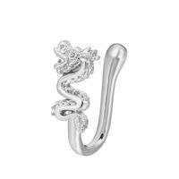 U-shaped Rabbit Spider Butterfly Copper Inlaid Zircon Nose Ring Piercing-free Jewelry sku image 14