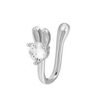 U-shaped Rabbit Spider Butterfly Copper Inlaid Zircon Nose Ring Piercing-free Jewelry sku image 8