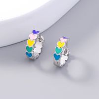 Boucles D&#39;oreilles En Cuivre À L&#39;huile De Goutte De Porcelaine D&#39;émail De Boucle D&#39;oreille De Coeur De Couleur De Mode sku image 1