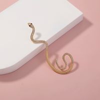 Fashion Snake-shaped Retro Alloy Earrings Diamond Ear Clip sku image 1
