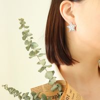 Retro Titanium Steel Fashion Star Earrings Fashion Stud Earrings sku image 1