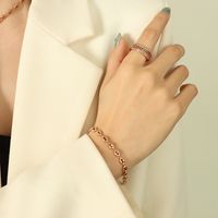 Fashion Simple Geometric Titanium Steel 18k Necklace Bracelet sku image 3