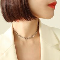 Fashion Simple Geometric Titanium Steel 18k Necklace Bracelet sku image 5