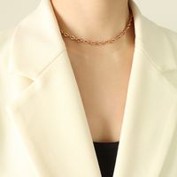 Fashion Simple Geometric Titanium Steel 18k Necklace Bracelet sku image 8