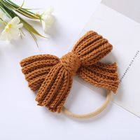 7-color Autumn And Winter New Baby Wool Bow Nylon Headband sku image 2