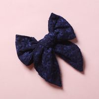 Children's Hairpin Embroidery Girl Bow Hairpin Cotton Linen Clip sku image 1