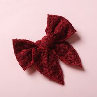 Children's Hairpin Embroidery Girl Bow Hairpin Cotton Linen Clip sku image 4