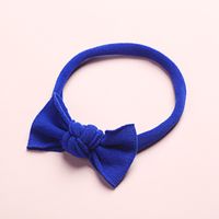 New Solid Color Super Soft And Seamless Nylon Baby Cute Bow Rubber Band Headband sku image 3