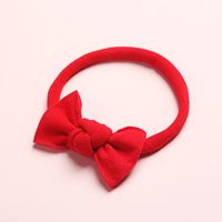 New Solid Color Super Soft And Seamless Nylon Baby Cute Bow Rubber Band Headband sku image 16