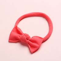 New Solid Color Super Soft And Seamless Nylon Baby Cute Bow Rubber Band Headband sku image 20