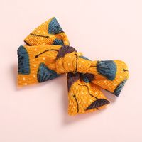 Printed Corduroy Children's Bow Hair Clip 10.5*5.5 Cm Girls Fabric Hairpin sku image 3