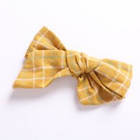 Commerce De Gros De Lin De Coton Faits À La Main Big Plaid Bow Filles Pinces À Cheveux sku image 8