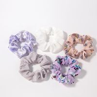 Fashion Hair Rope Cute Printing Solid Color  Stripe Hair Accessories Set sku image 1