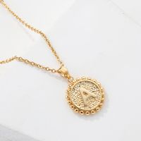 Fashion Copper Plated 18k Gold Letters A Double Sided Pendant Necklace Wholesale sku image 1