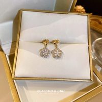 Mode Diamant Blume Ohrringe Einfache Kontrast Farbe Tropfen Ohrringe sku image 1