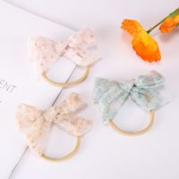 Simple Lace Mesh Bow Super Soft Nylon Baby Headwear main image 1