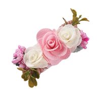 New Three-dimensional Simulation Flower Children's Pearl Hairpin Edging Headwear main image 6