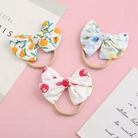 Spring Bow Cotton Floral Headband Baby Nylon Baby Soft Hair Rope main image 1