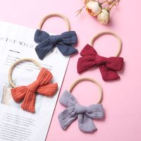 Spring Nylon Soft Bow Baby Cotton Wrinkled Cloth Bow Children's Hair Accessories main image 3