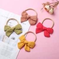 Spring Nylon Soft Bow Baby Cotton Wrinkled Cloth Bow Children's Hair Accessories main image 4