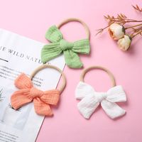 Spring Nylon Soft Bow Baby Cotton Wrinkled Cloth Bow Children's Hair Accessories main image 5