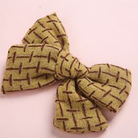 Creative 9 Colors Imitation Cotton And Linen Bow Children's Hairpin main image 4