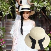 أزياء القوس طوي قبعة الشمس الإناث عطلة الصيف الترفيه قبعة الشاطئ main image 1