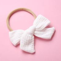 Spring Nylon Soft Bow Baby Cotton Wrinkled Cloth Bow Children's Hair Accessories sku image 1