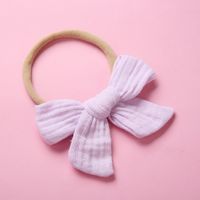 Spring Nylon Soft Bow Baby Cotton Wrinkled Cloth Bow Children's Hair Accessories sku image 3