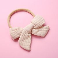 Spring Nylon Soft Bow Baby Cotton Wrinkled Cloth Bow Children's Hair Accessories sku image 4